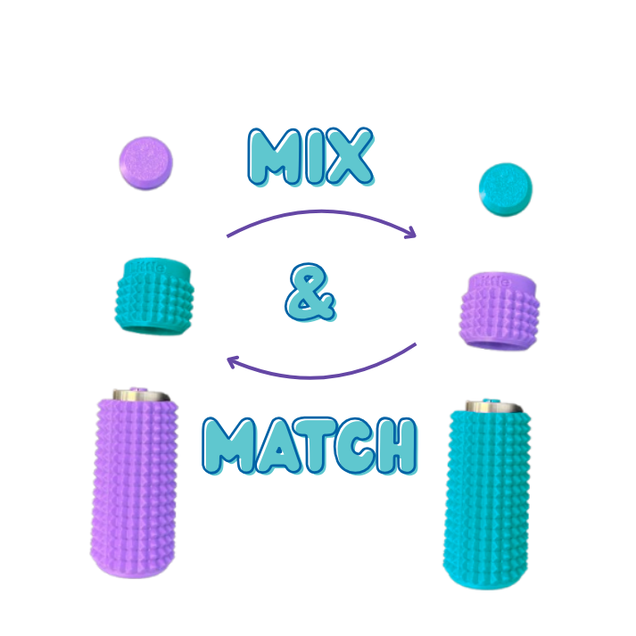 Mix-and-match Little Ouchies Spin Click sensory tools